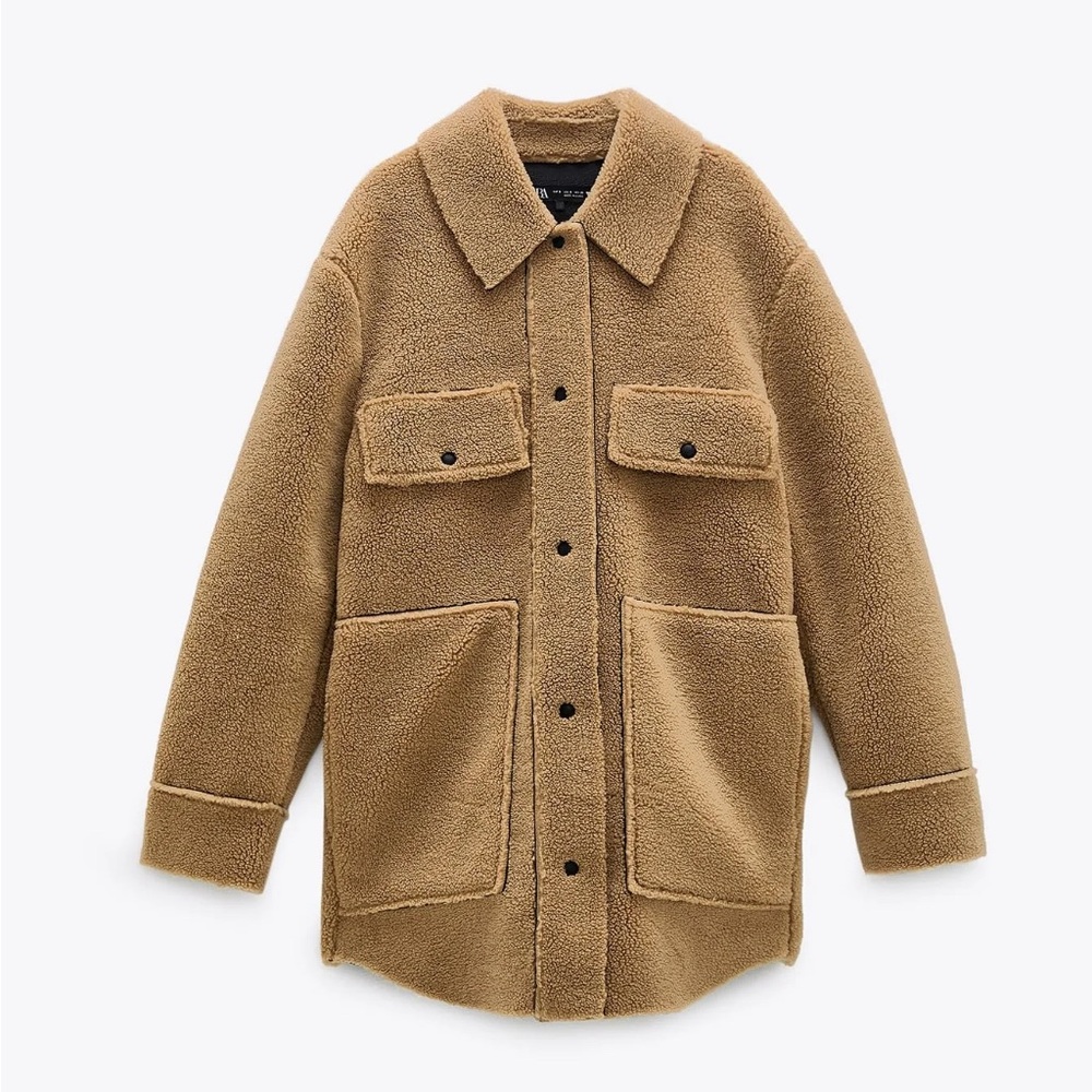 NWOT Zara Teddy Double Faced Shacket - Picture 1 of 6
